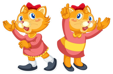 Fototapeta premium Set of cute cat character