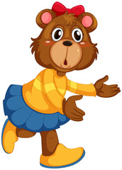 Cute female bear character