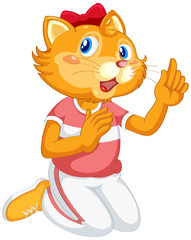 A cate pray on white background