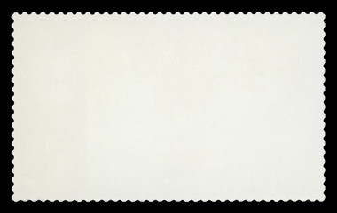 Blank postage stamp - Isolated on Black background