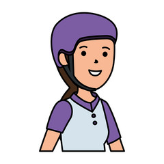 Fototapeta premium happy young woman with extreme sport helmet