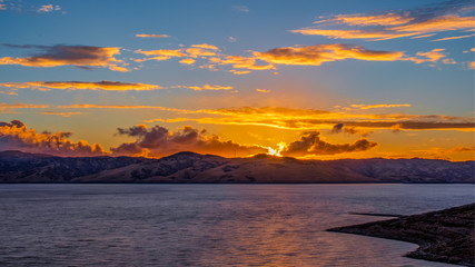 Sunset at O'Neil Forebay