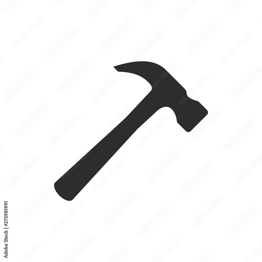 Fototapete hammer icon template black color editable. hammer symbol flat vector sign isolated on white backgrou