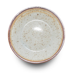 Brown plate isolated on white background.
