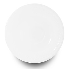 White plate isolated on white background.