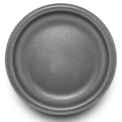 Black plate isolated on white background.