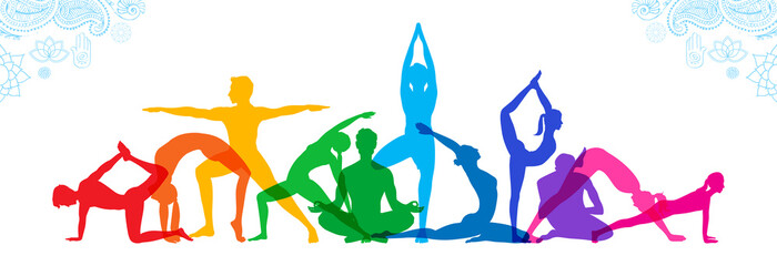 illustration of woman doing asana for International Yoga Day on 21st June