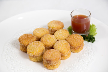 Crunchy fried shrimp roll with tauco sauce