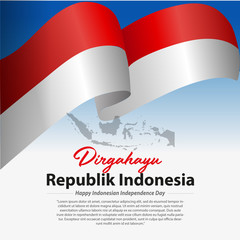 Fototapeta premium Vector illustration, Happy Indonesian Independence day.