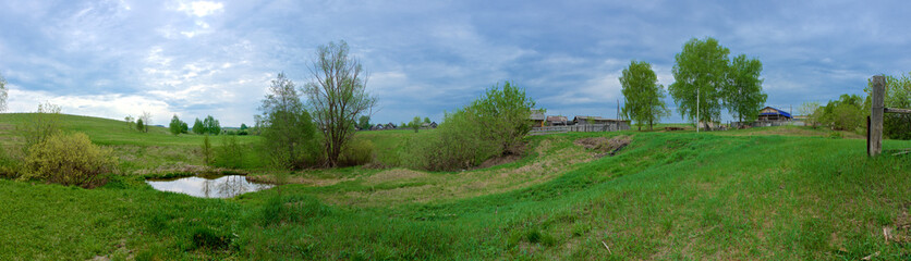 The surroundings of the small village. Russia, Udmurt Republic, Syumsinskiy district, Balmah village