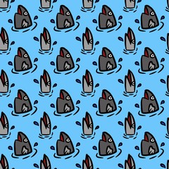 seamless pattern background of fish cartoon
