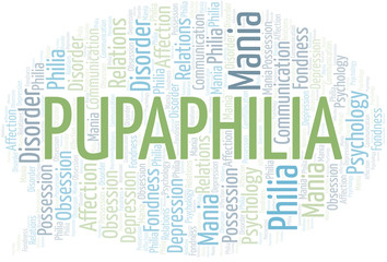 Pupaphilia word cloud. Type of Philia.