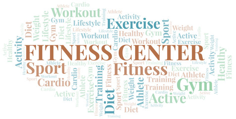 Obraz premium Fitness Center word cloud. Wordcloud made with text only.