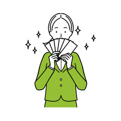 Business Woman Making Money.