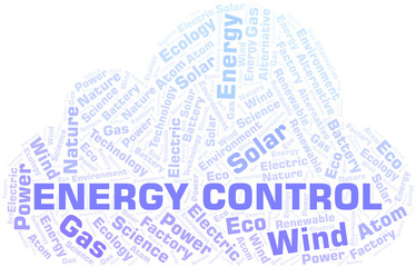 Obraz premium Energy Control word cloud. Wordcloud made with text only.