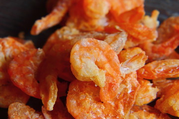 heap of dried shrimp fish