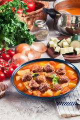 Albondigas - tomato soup with meatballs