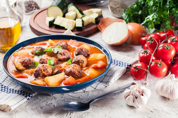 Albondigas - tomato soup with meatballs