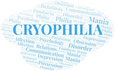 Cryophilia word cloud. Type of Philia.