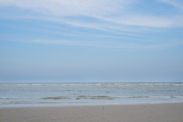 blue cloud sky and sand beach nature for summer background