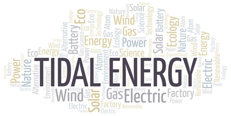 Obraz premium Tidal Energy word cloud. Wordcloud made with text only.
