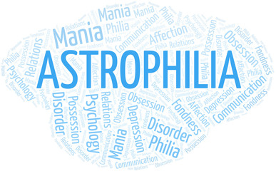 Astrophilia word cloud. Type of Philia.