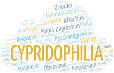Cypridophilia word cloud. Type of Philia.