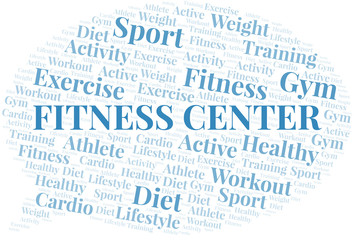 Fitness Center word cloud. Wordcloud made with text only.