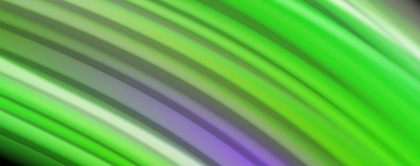 Fluid liquid color wave lines, glowing colorful light effect, abstract composition template. Geometric technology abstract pattern. Movement concept