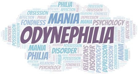 Odynephilia word cloud. Type of Philia.