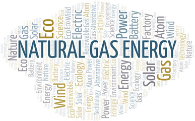 Natural Gas Energy word cloud. Wordcloud made with text only.