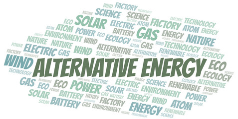 Alternative Energy word cloud. Wordcloud made with text only.