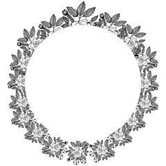 Vector illustration drawing flower frame for symbol of art modern