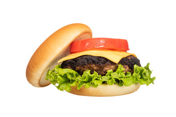 ハンバーガー 白バック