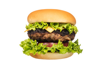 ハンバーガー 白バック