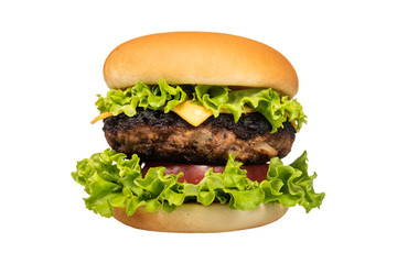 ハンバーガー 白バック