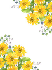 ひまわりのフレーム・縦02