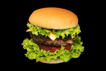 ハンバーガー 黒バック