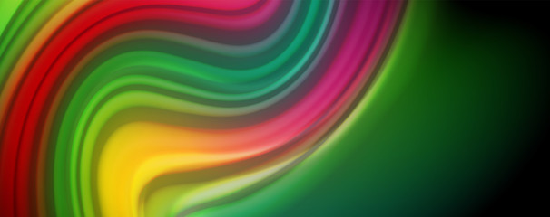Obraz premium Flowing liquid colors - modern colorful flow poster. Wave liquid shapes. Art design for your design project