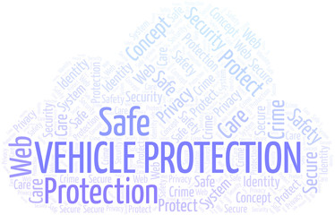 Vehicle Protection word cloud. Wordcloud made with text only.