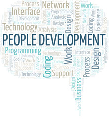 People Development word cloud. Wordcloud made with text only.