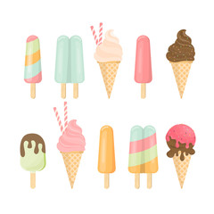 sweet ice cream, isolated. vector