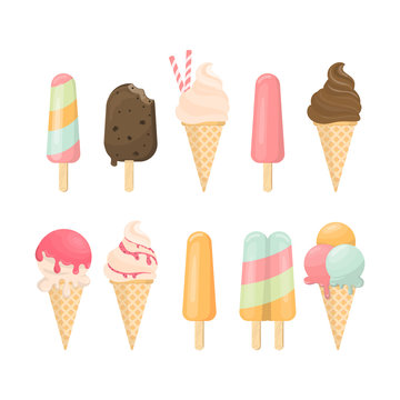 sweet ice cream, isolated. vector