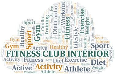 Fitness Club Interior word cloud. Wordcloud made with text only.