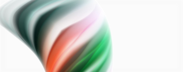 Modern techno Fluid color flow on white colorful poste. Art for your design