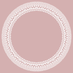 Elegant vintage vector ornament in classic style. Abstract traditional round white pattern with oriental elements. Classic vintage pattern