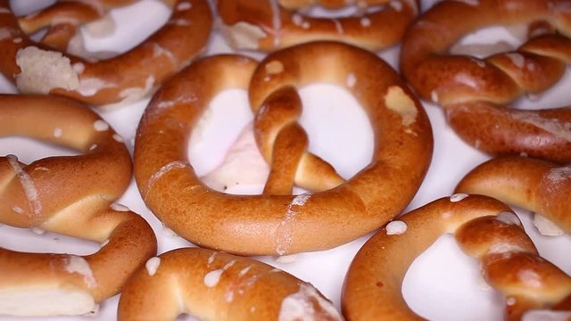 Pretzel pretzels texture pattern closeup clip footage video