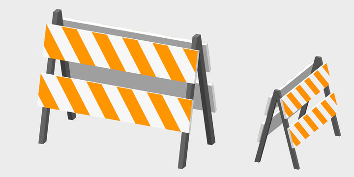 Traffic barrier. 3d Vector illustration