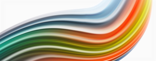 Modern techno Fluid color flow on white colorful poste. Art for your design