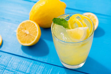 Iced summer lemonade refreshing drink